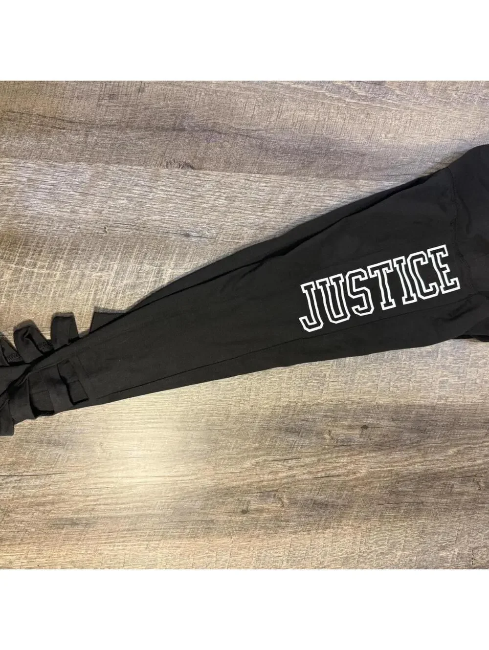 Justice Black Cutout Hem Leggings Athletic Leggings #NWT